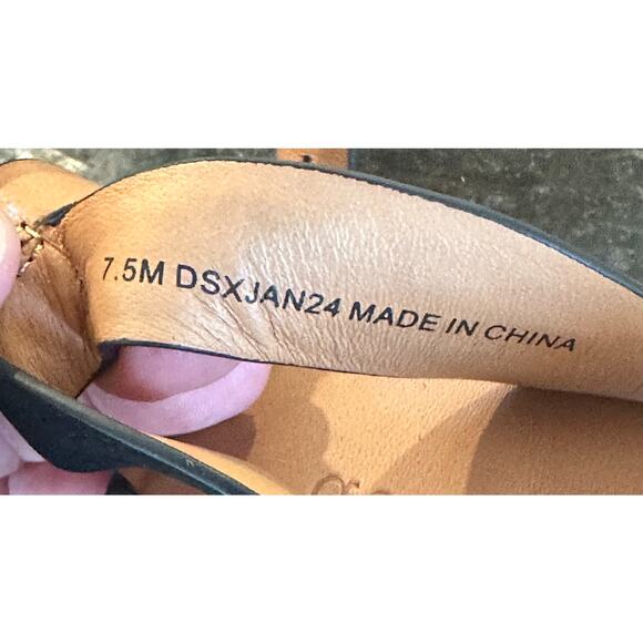 GENTLE SOULS ( by Kenneth Cole )LUCILLE RAFFIA PLATFORM SANDAL BLACK Size 7.5 - Picture 7 of 7